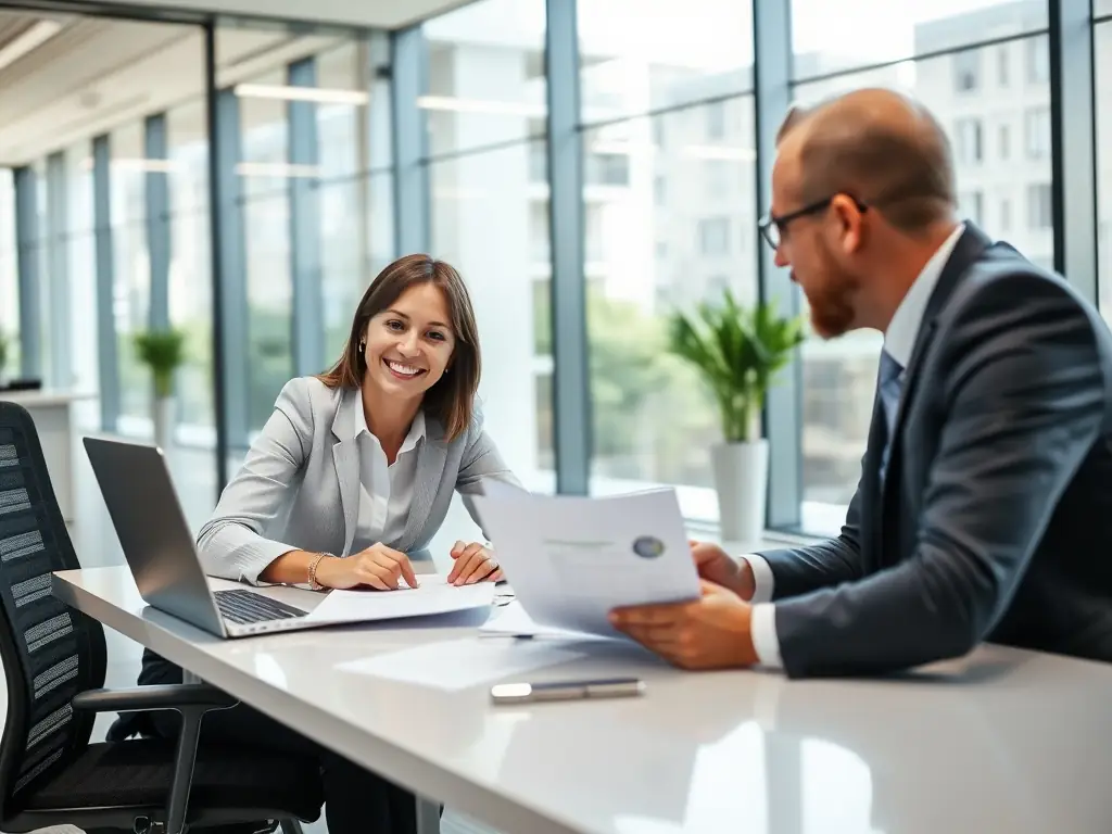 A consultant advising a young professional on career development strategies, highlighting ECP Consulting's consulting services.
